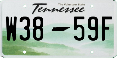 TN license plate W3859F