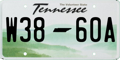 TN license plate W3860A