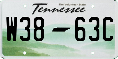 TN license plate W3863C