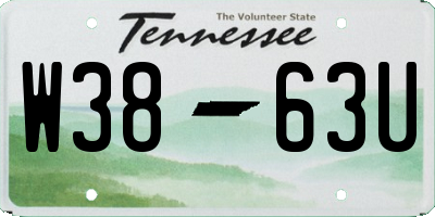 TN license plate W3863U