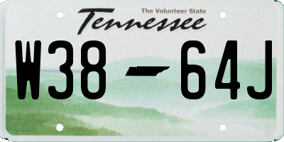 TN license plate W3864J