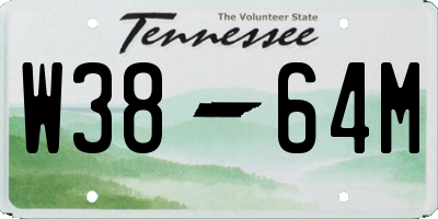 TN license plate W3864M