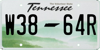 TN license plate W3864R