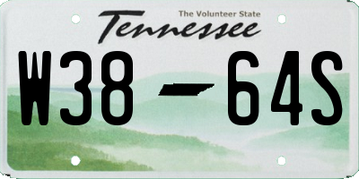 TN license plate W3864S