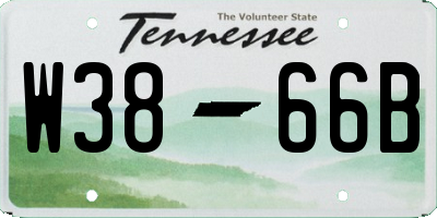 TN license plate W3866B