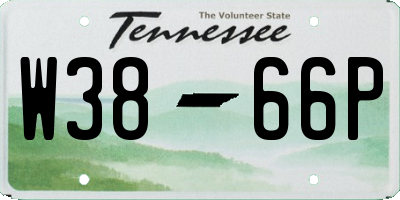 TN license plate W3866P