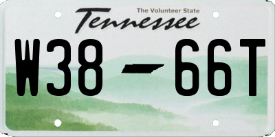 TN license plate W3866T