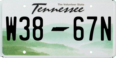TN license plate W3867N