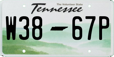 TN license plate W3867P