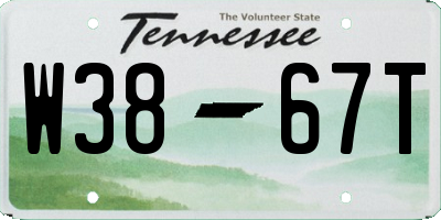 TN license plate W3867T