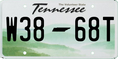 TN license plate W3868T