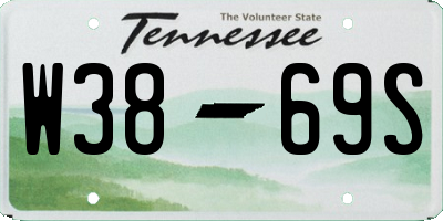 TN license plate W3869S