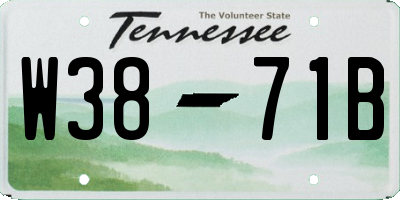 TN license plate W3871B