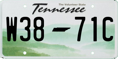 TN license plate W3871C