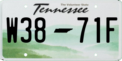 TN license plate W3871F