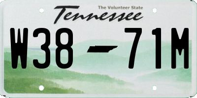 TN license plate W3871M