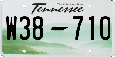TN license plate W3871O