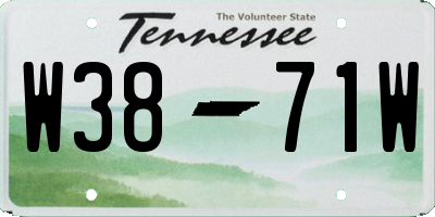 TN license plate W3871W