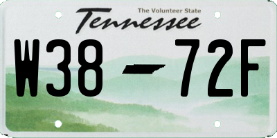 TN license plate W3872F