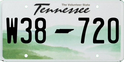 TN license plate W3872O