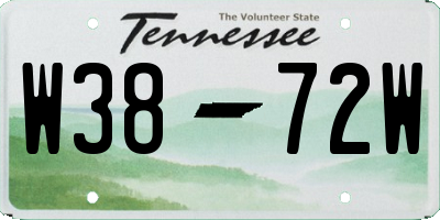 TN license plate W3872W