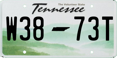 TN license plate W3873T