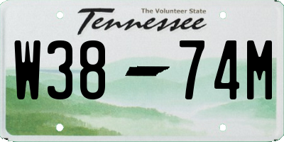 TN license plate W3874M