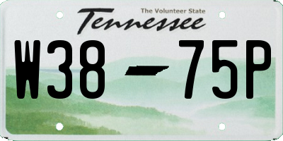 TN license plate W3875P