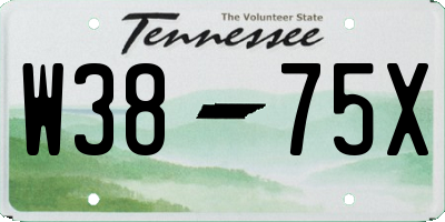 TN license plate W3875X