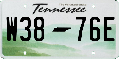 TN license plate W3876E
