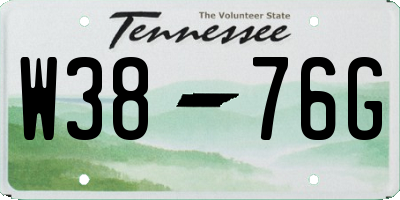 TN license plate W3876G