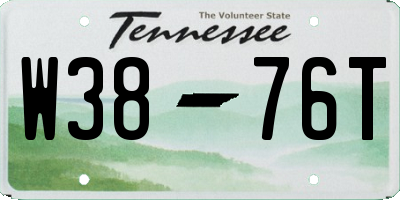 TN license plate W3876T