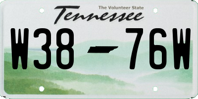TN license plate W3876W