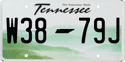 TN license plate W3879J