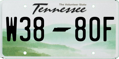 TN license plate W3880F
