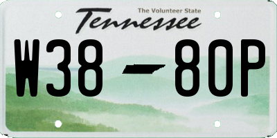 TN license plate W3880P