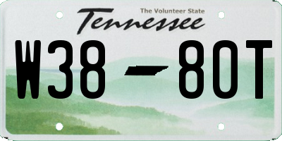 TN license plate W3880T