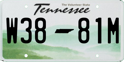 TN license plate W3881M