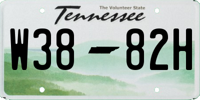 TN license plate W3882H