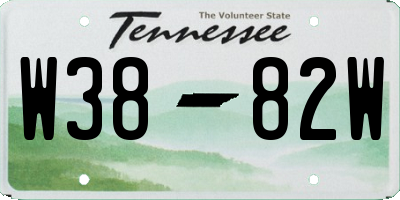 TN license plate W3882W