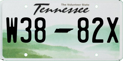 TN license plate W3882X