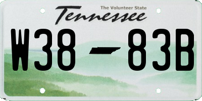 TN license plate W3883B