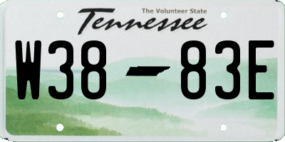 TN license plate W3883E