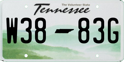 TN license plate W3883G