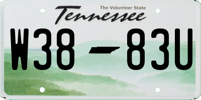 TN license plate W3883U