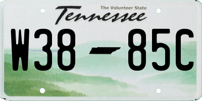 TN license plate W3885C