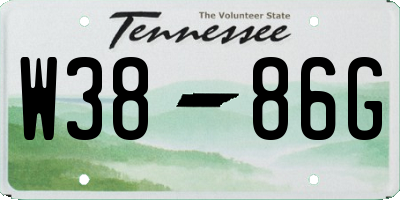 TN license plate W3886G