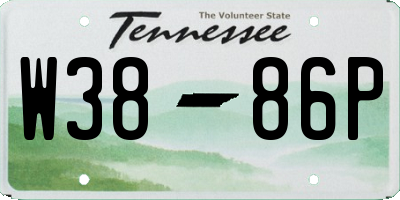 TN license plate W3886P