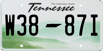 TN license plate W3887I