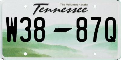 TN license plate W3887Q